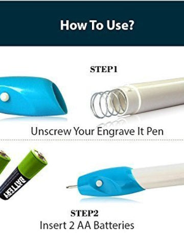 All Surface Writing Engrave Pen | Battery Operated, 2 Engraving Tips(Multicolor)