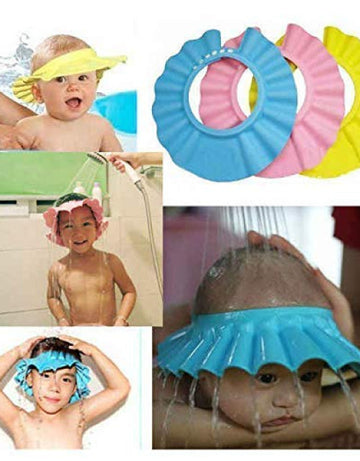 Collection Baby Shower Cap for Kids Adjustable Safe Soft Bathing Baby Shower Hair Wash Cap ( Pack Of 5 )