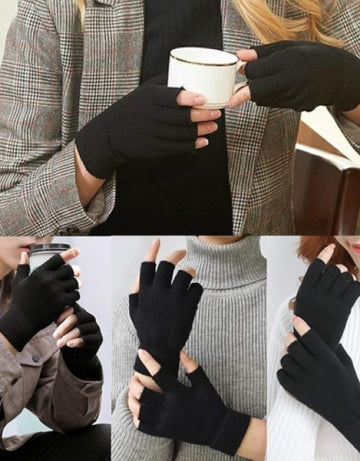 Half Finger warm Woolen Winter hand gloves