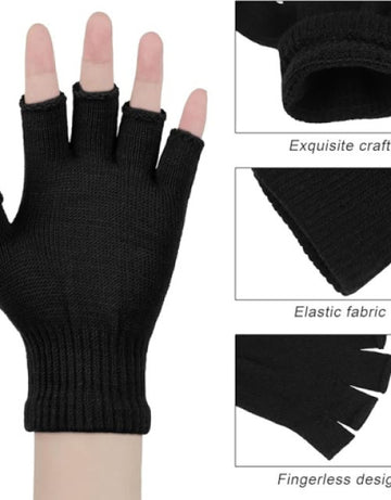 Half Finger warm Woolen Winter hand gloves