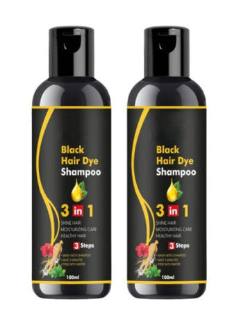 Herbal 3 in 1 Hair Dye Instant Black Hair Shampoo for Women & Men ( Pack Of 2 )