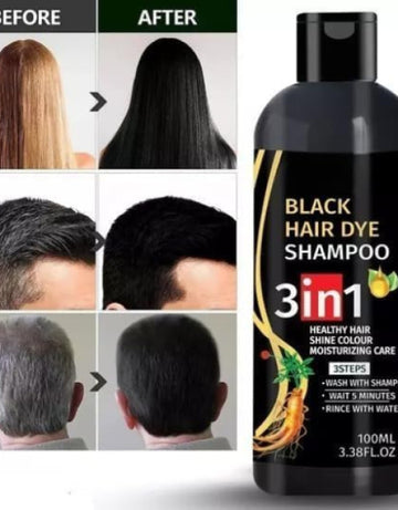 Herbal 3 in 1 Hair Dye Instant Black Hair Shampoo for Women & Men ( Pack Of 2 )