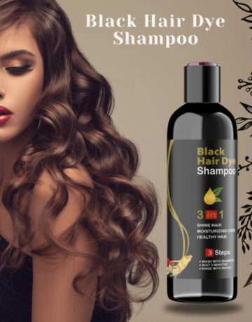 Herbal 3 in 1 Hair Dye Instant Black Hair Shampoo for Women & Men