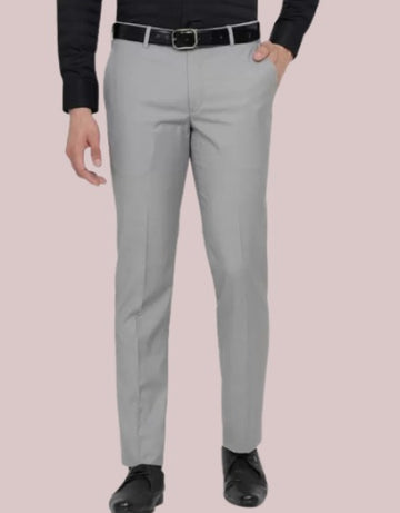 Solid Mid-Rise Stretchable Men's Formal Trousers (SIZE - 30,32,34,36,38)