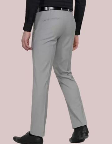Solid Mid-Rise Stretchable Men's Formal Trousers (SIZE - 30,32,34,36,38)