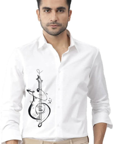 Men Regular Fit Violin Printed Casual Shirt