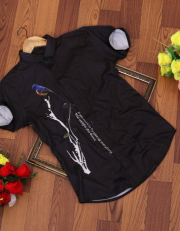 Men Regular, Super Slim Fit Printed Cut Away Collar Casual Shirt