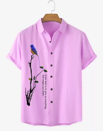 Men Regular, Super Slim Fit Printed Cut Away Collar Casual Shirt