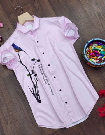 Men Regular, Super Slim Fit Printed Cut Away Collar Casual Shirt