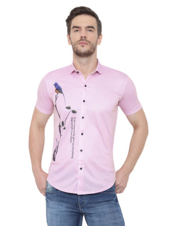 Men Regular, Super Slim Fit Printed Cut Away Collar Casual Shirt