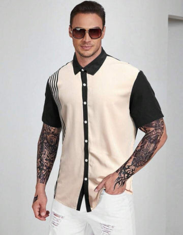 Men Relaxed Fit Striped Spread Collar Casual Shirt