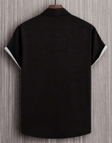 Men Slim Fit Printed Cut Away Collar Casual Shirt