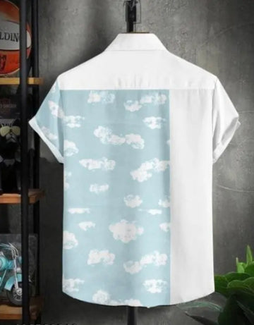 Men Slim Fit Printed Spread Collar Casual Shirt