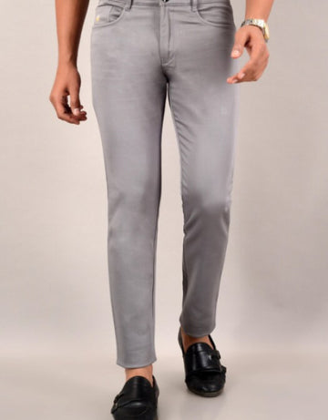 Men's Casual Cotton Slim Fit Chinos Pant - Grey (SIZE- 30,32,34,36)