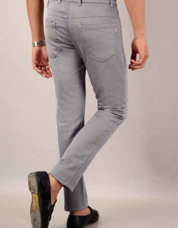 Men's Casual Cotton Slim Fit Chinos Pant - Grey (SIZE- 30,32,34,36)
