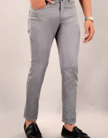 Men's Casual Cotton Slim Fit Chinos Pant - Grey (SIZE- 30,32,34,36)