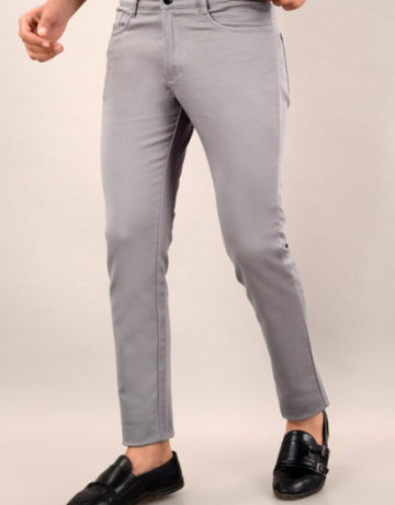 Men's Casual Cotton Slim Fit Chinos Pant - Grey (SIZE- 30,32,34,36)