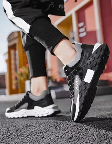 Men's Light Weight Mid Top Platform Fashion Synthetic Leather Sneakers