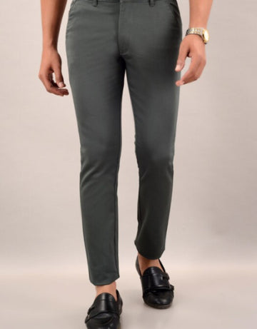 Men's Slim Fit Casual Trouser- Olive Green