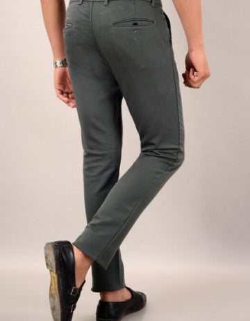 Men's Slim Fit Casual Trouser- Olive Green