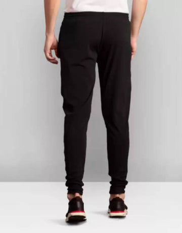 Pack of 2 Men Solid Black, Grey Track Pants