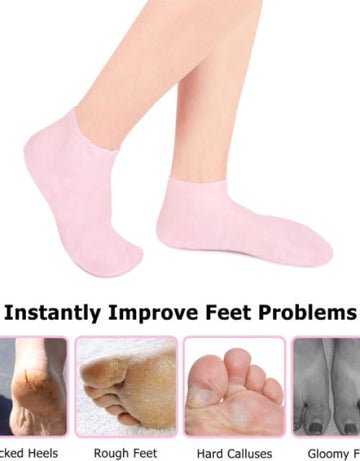 Silicone Moisturizing Socks for Dry Cracked Feet Women