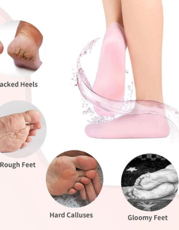 Silicone Moisturizing Socks for Dry Cracked Feet Women