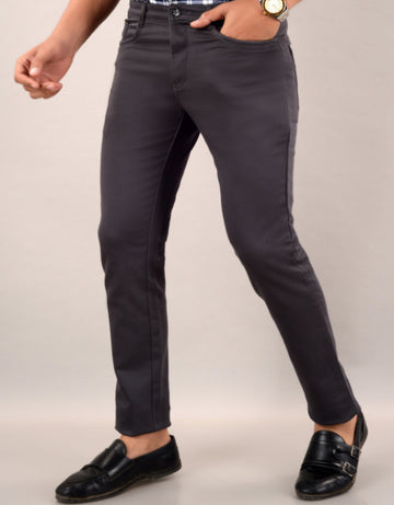 Men's Casual Cotton Slim Fit Chinos Pant - Grey (SIZE- 30,32,34,36)