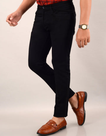 Men's Casual Cotton Slim Fit Chinos Pant - Black (SIZE- 30,32,34,36)