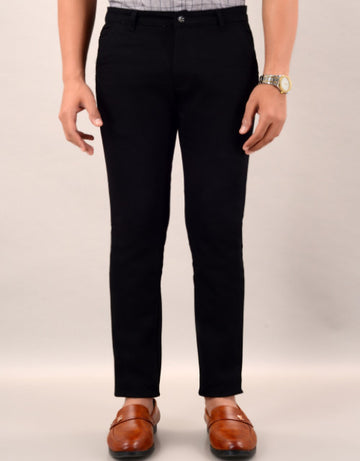 Men's Slim Fit Casual Trouser- Black (SIZE- 30,32,34,36)