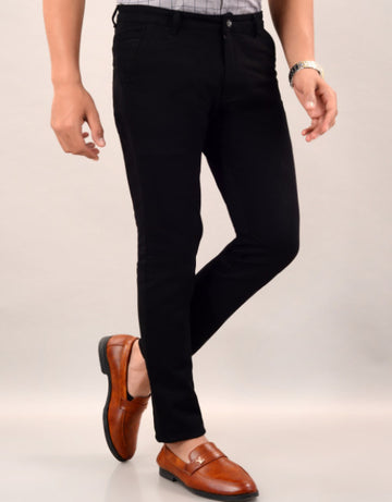 Men's Slim Fit Casual Trouser- Black (SIZE- 30,32,34,36)