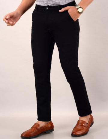 Men's Slim Fit Casual Trouser- Black (SIZE- 30,32,34,36)