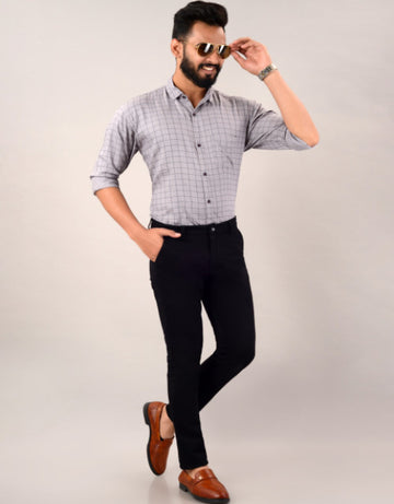 Men's Slim Fit Casual Trouser- Black (SIZE- 30,32,34,36)