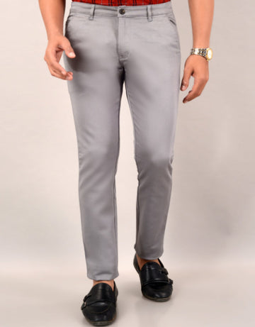 Men's Slim Fit Casual Trouser- Light Grey (SIZE- 30,32,34,36)