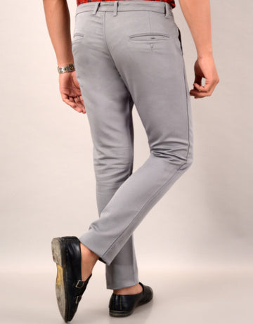 Men's Slim Fit Casual Trouser- Light Grey (SIZE- 30,32,34,36)