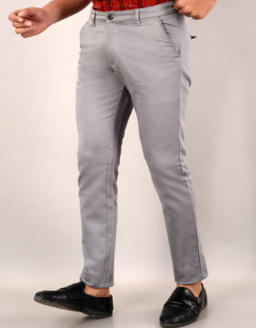 Men's Slim Fit Casual Trouser- Light Grey (SIZE- 30,32,34,36)