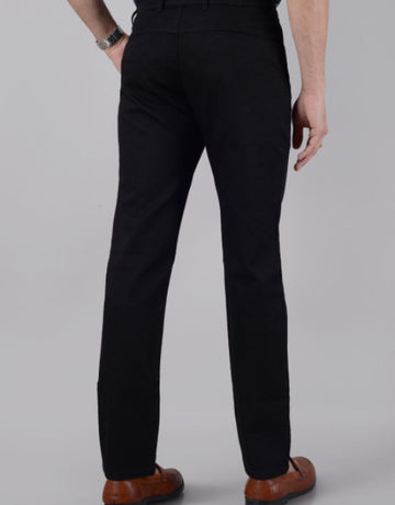 Men's Slim Fit Cotton Stretchable Trousers - Black (30,32,34,36,38,40,42)