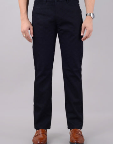 Men's Slim Fit Cotton Stretchable Trousers - Blue (SIZE- 30,32,34,36,38,40,42)