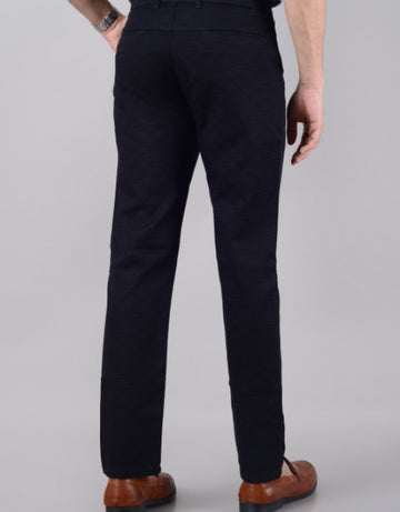 Men's Slim Fit Cotton Stretchable Trousers - Blue (SIZE- 30,32,34,36,38,40,42)