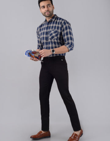 Men's Slim Fit Cotton Stretchable Trousers - Brown (SIZE- 30,32,34,36,38,40,42)