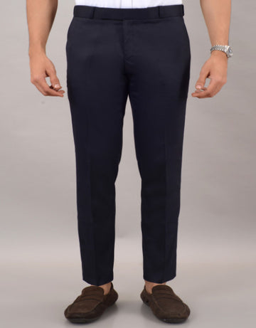 Navy Blue Stretchable Formal Pant with Expandable Waist for Men (SIZE- 30,32,34,36)