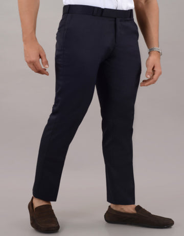 Navy Blue Stretchable Formal Pant with Expandable Waist for Men (SIZE- 30,32,34,36)