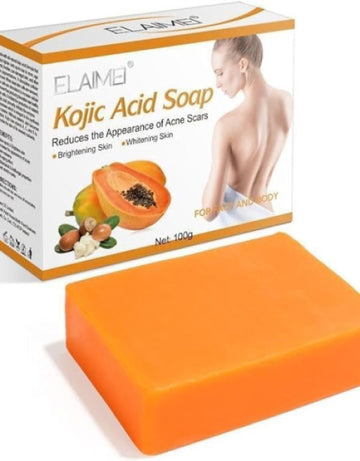 Whitening Kojic Acid Soap Facial Bleaching Dark Spot Acne Scars Skin Brighter ( Pack Of  3 )