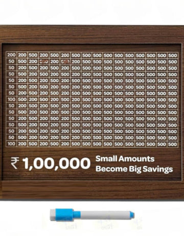 Wooden Money Piggy Bank, Money Saving Box, Gullak Rs.10000 Goal Tracker
