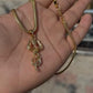 Gold Plated Trishul Pendant With Chain