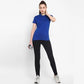 Ketex Royal Blue Cotton Blend Polo Neck Tshirt