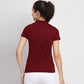 Ketex Maroon Cotton Blend Polo Neck Tshirt