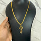 Gold Plated Trishul Pendant With Chain