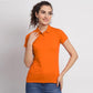 Ketex Orange Cotton Blend Polo Neck Tshirt