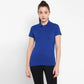 Ketex Royal Blue Cotton Blend Polo Neck Tshirt